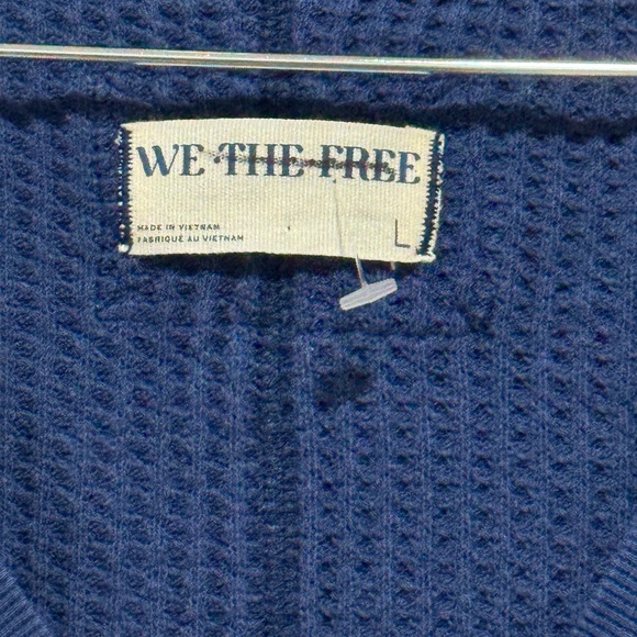 We The Free Ricky Waffle Thermal Oversized  V-neck Size Large Eclipse NWOT - Picture 8 of 9